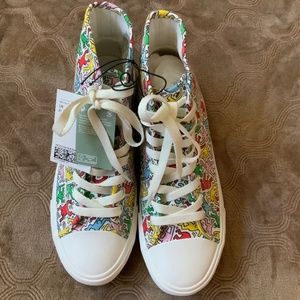 Keith Haring collectors edition hightop multicolor sneaker 8.5 brand new w/tags